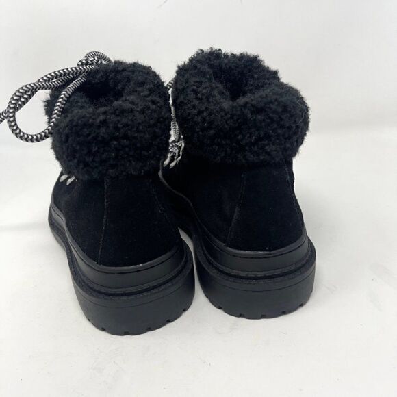 Splendid Yvette Black Suede Sherling Snow Booties Size 7 - Picture 6 of 6